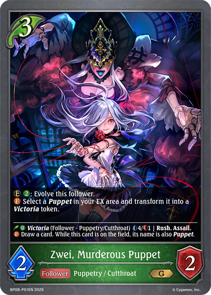 Zwei, Murderous Puppet - P01EN (Foil) (BP08-P01EN) [Alterchaotica] - Bushiroad - Card Brawlers | Quebec | Canada |