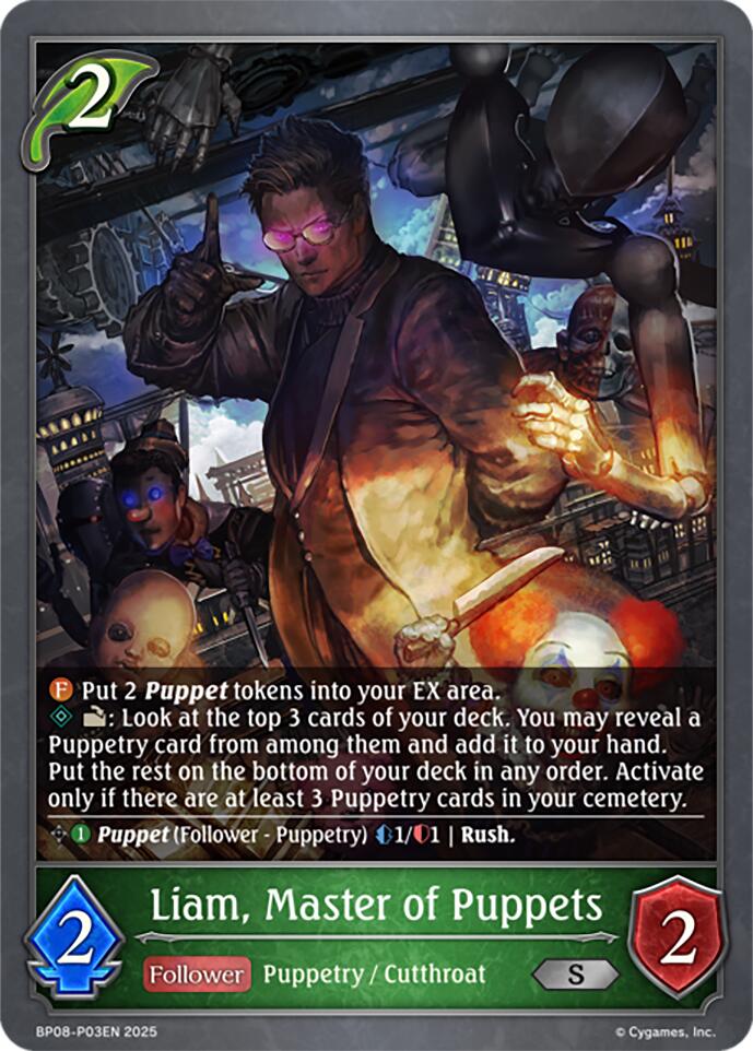 Liam, Master of Puppets - P03EN (Foil) (BP08-P03EN) [Alterchaotica] - Bushiroad - Card Brawlers | Quebec | Canada |