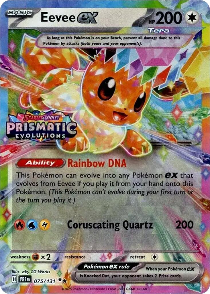Eevee ex (075/131) (Prismatic Evolutions Stamp) [Scarlet & Violet: Prismatic Evolutions] - Pokémon - Card Brawlers | Quebec | Canada |