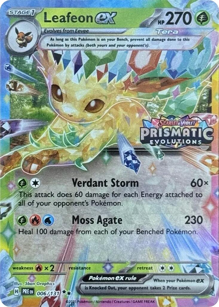 Leafeon ex (006/131) (Prismatic Evolutions Stamp) [Scarlet & Violet: Prismatic Evolutions] - Pokémon - Card Brawlers | Quebec | Canada |