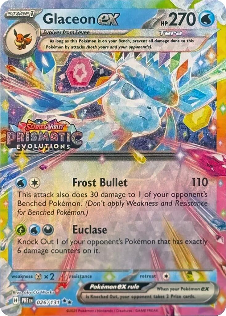 Glaceon ex (026/131) (Prismatic Evolutions Stamp) [Scarlet & Violet: Prismatic Evolutions] - Pokémon - Card Brawlers | Quebec | Canada |