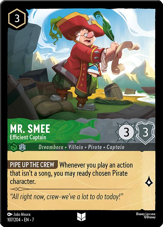 Mr. Smee - Efficient Captain (107/204) [Archazia's Island] - Disney - Card Brawlers | Quebec | Canada |