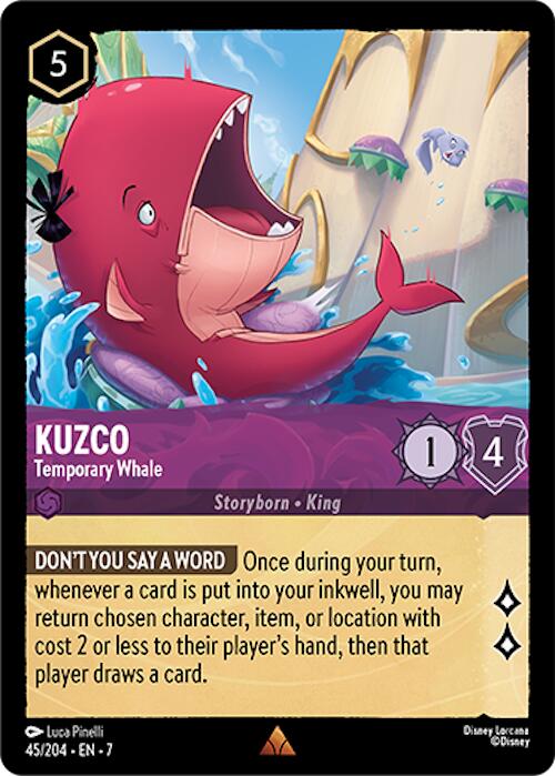 Kuzco - Temporary Whale (45/204) [Archazia's Island] - Disney - Card Brawlers | Quebec | Canada |