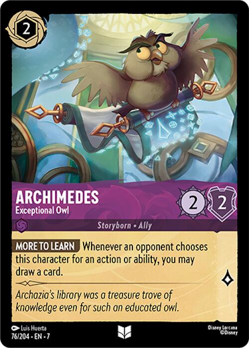 Archimedes - Exceptional Owl (76/204) [Archazia's Island] - Disney - Card Brawlers | Quebec | Canada |