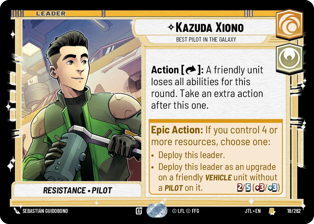 Kazuda Xiono - Best Pilot in the Galaxy (018/262) (018/257) [Jump to Lightspeed] - Fantasy Flight Games - Card Brawlers | Quebec | Canada |