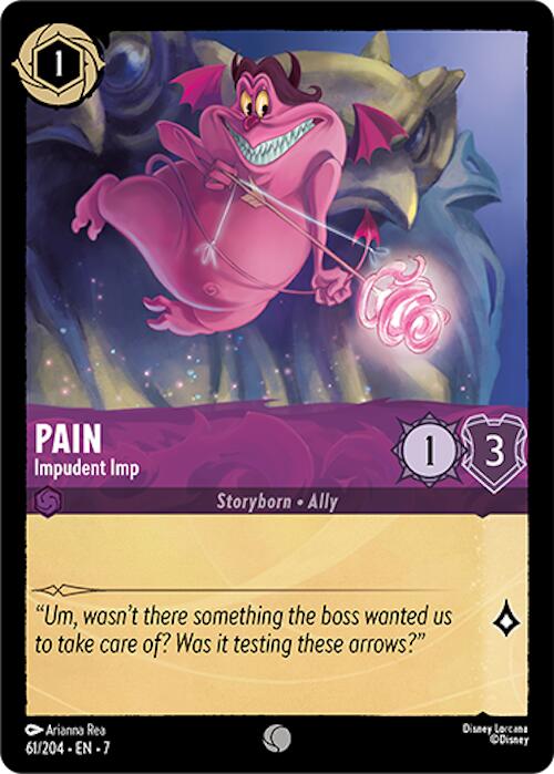 Pain - Impudent Imp (61/204) [Archazia's Island] - Disney - Card Brawlers | Quebec | Canada |