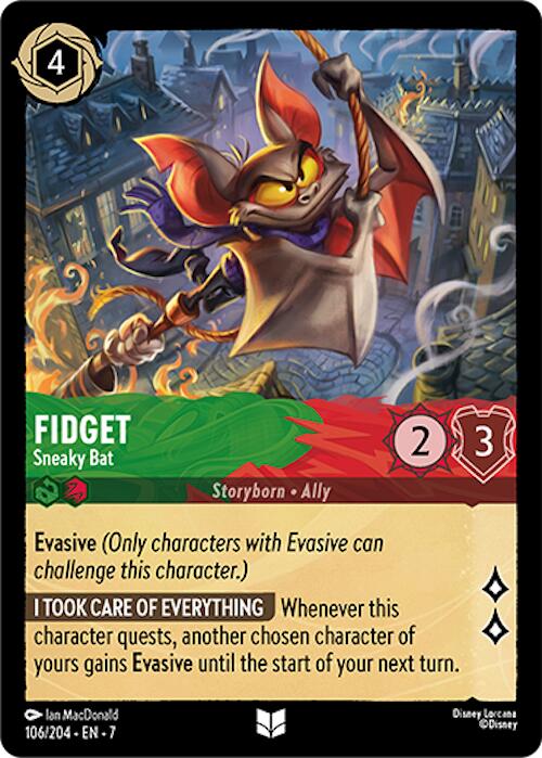 Fidget - Sneaky Bat (106/204) [Archazia's Island] - Disney - Card Brawlers | Quebec | Canada |