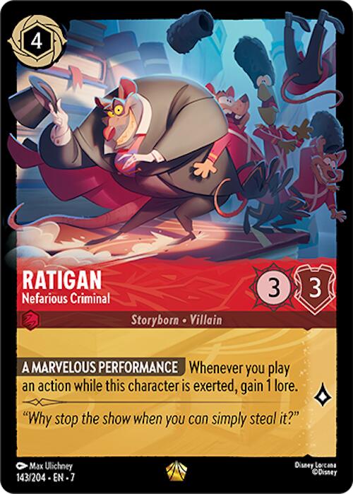 Ratigan - Nefarious Criminal (143/204) [Archazia's Island] - Disney - Card Brawlers | Quebec | Canada |