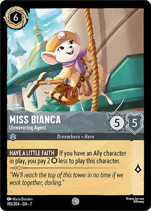 Miss Bianca - Unwavering Agent (195/204) [Archazia's Island] - Disney - Card Brawlers | Quebec | Canada |