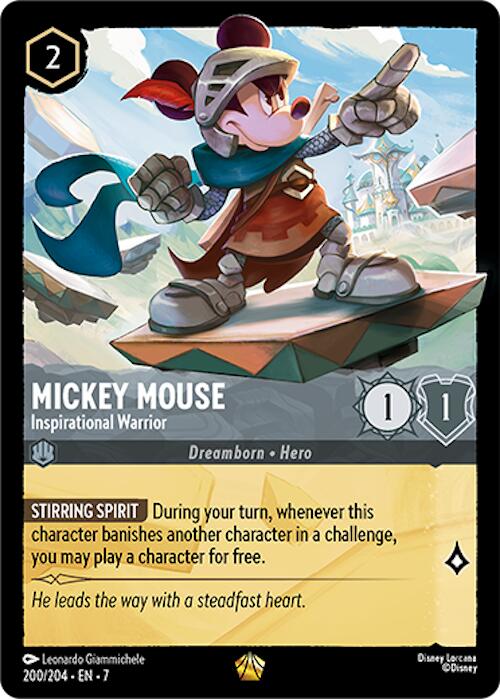 Mickey Mouse - Inspirational Warrior (200/204) [Archazia's Island] - Disney - Card Brawlers | Quebec | Canada |