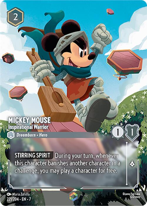 Mickey Mouse - Inspirational Warrior (Enchanted) (221/204) [Archazia's Island] - Disney - Card Brawlers | Quebec | Canada |