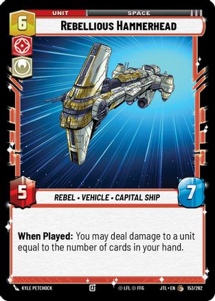 Rebellious Hammerhead (153/262) (153/262) [Jump to Lightspeed] - Fantasy Flight Games - Card Brawlers | Quebec | Canada |