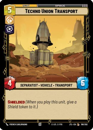 Techno Union Transport (190/262) (190/262) [Jump to Lightspeed] - Fantasy Flight Games - Card Brawlers | Quebec | Canada |