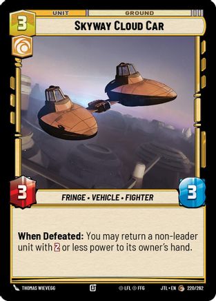 Skyway Cloud Car (220/262) (220/262) [Jump to Lightspeed] - Fantasy Flight Games - Card Brawlers | Quebec | Canada |