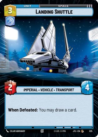 Landing Shuttle (325) (Hyperspace) (325) [Jump to Lightspeed] - Fantasy Flight Games - Card Brawlers | Quebec | Canada |
