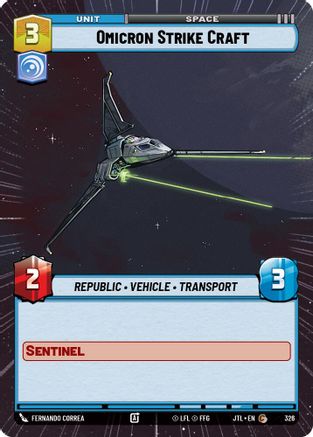Omicron Strike Craft (326) (Hyperspace) (326) [Jump to Lightspeed] - Fantasy Flight Games - Card Brawlers | Quebec | Canada |