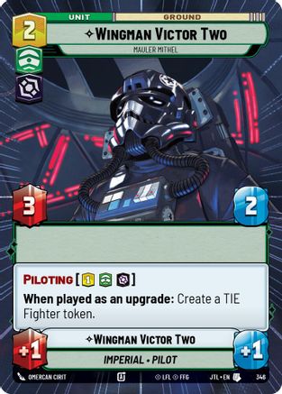 Wingman Victor Two - Mauler Mithel (346) (Hyperspace) (346) [Jump to Lightspeed] - Fantasy Flight Games - Card Brawlers | Quebec | Canada |