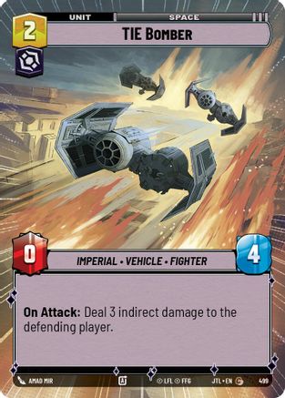 TIE Bomber (499) (Hyperspace) (499) [Jump to Lightspeed] - Fantasy Flight Games - Card Brawlers | Quebec | Canada |