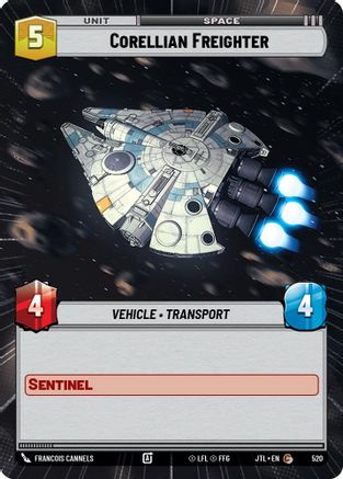 Corellian Freighter (520) (Hyperspace) (520) [Jump to Lightspeed] - Fantasy Flight Games - Card Brawlers | Quebec | Canada |