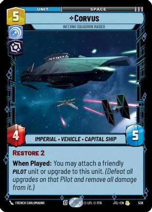 Corvus - Inferno Squadron Raider (536) (536) [Jump to Lightspeed] - Fantasy Flight Games - Card Brawlers | Quebec | Canada |