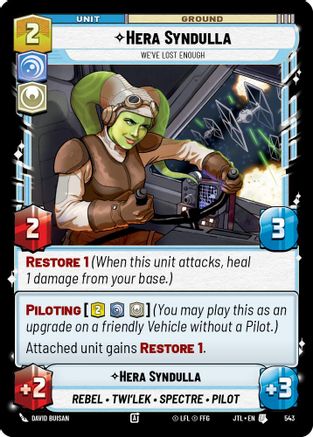 Hera Syndulla - We've Lost Enough (543) (543) [Jump to Lightspeed] - Fantasy Flight Games - Card Brawlers | Quebec | Canada |