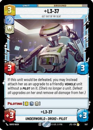 L3-37 - Get Out Of My Seat (547) (547) [Jump to Lightspeed] - Fantasy Flight Games - Card Brawlers | Quebec | Canada |