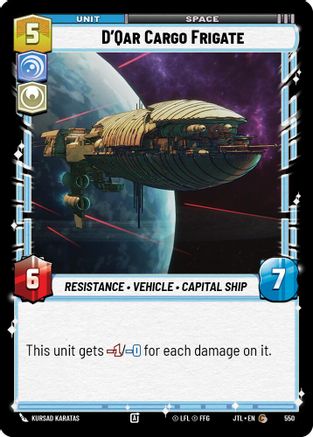 D'Qar Cargo Frigate (550) (550) [Jump to Lightspeed] - Fantasy Flight Games - Card Brawlers | Quebec | Canada |