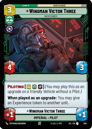 Wingman Victor Three - Backstabber (584) (584) [Jump to Lightspeed] - Fantasy Flight Games - Card Brawlers | Quebec | Canada |