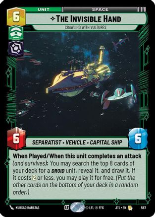 The Invisible Hand - Crawling With Vultures (587) (587) [Jump to Lightspeed] - Fantasy Flight Games - Card Brawlers | Quebec | Canada |