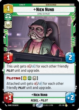 Nien Nunb - Loyal Co-Pilot (591) (591) [Jump to Lightspeed] - Fantasy Flight Games - Card Brawlers | Quebec | Canada |