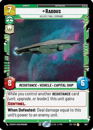 Raddus - Holdo's Final Command (602) (602) [Jump to Lightspeed] - Fantasy Flight Games - Card Brawlers | Quebec | Canada |
