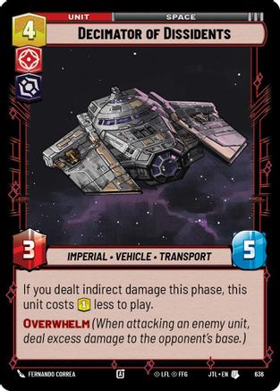 Decimator of Dissidents (636) (636) [Jump to Lightspeed] - Fantasy Flight Games - Card Brawlers | Quebec | Canada |
