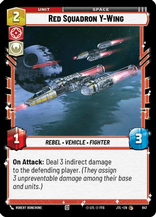 Red Squadron Y-Wing (647) (647) [Jump to Lightspeed] - Fantasy Flight Games - Card Brawlers | Quebec | Canada |