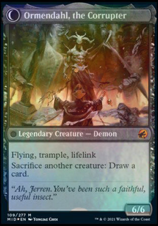 Jerren, Corrupted Bishop // Ormendahl, the Corrupted [Innistrad: Midnight Hunt Prerelease Promos] - Magic: The Gathering - Card Brawlers | Quebec | Canada |