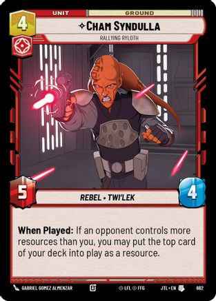 Cham Syndulla - Rallying Ryloth (662) (662) [Jump to Lightspeed] - Fantasy Flight Games - Card Brawlers | Quebec | Canada |