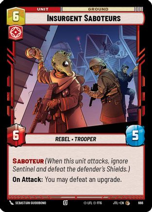 Insurgent Saboteurs (666) (666) [Jump to Lightspeed] - Fantasy Flight Games - Card Brawlers | Quebec | Canada |