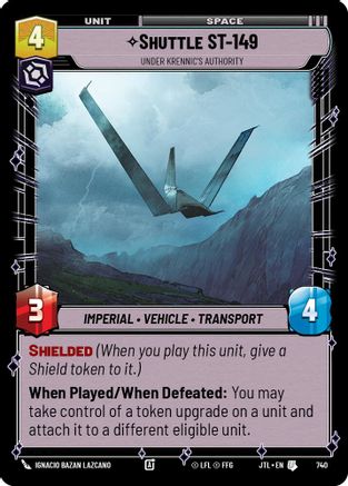Shuttle ST-149 - Under Krennic's Authority (740) (740) [Jump to Lightspeed] - Fantasy Flight Games - Card Brawlers | Quebec | Canada |