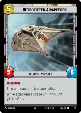 Retrofitted Airspeeder (757) (757) [Jump to Lightspeed] - Fantasy Flight Games - Card Brawlers | Quebec | Canada |