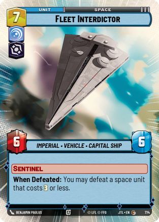 Fleet Interdictor (774) (Hyperspace Foil) (774) [Jump to Lightspeed] - Fantasy Flight Games - Card Brawlers | Quebec | Canada |