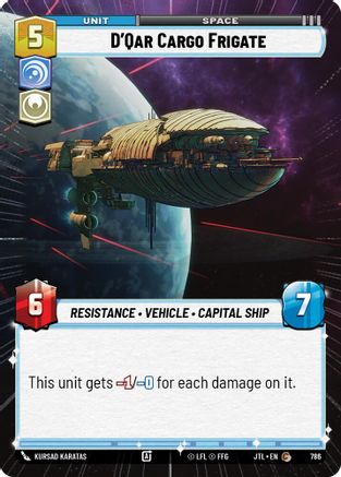 D'Qar Cargo Frigate (786) (Hyperspace Foil) (786) [Jump to Lightspeed] - Fantasy Flight Games - Card Brawlers | Quebec | Canada |