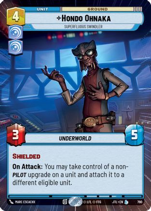 Hondo Ohnaka - Superfluous Swindler (790) (Hyperspace Foil) (790) [Jump to Lightspeed] - Fantasy Flight Games - Card Brawlers | Quebec | Canada |