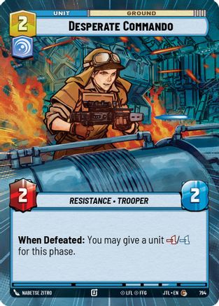 Desperate Commando (794) (Hyperspace Foil) (794) [Jump to Lightspeed] - Fantasy Flight Games - Card Brawlers | Quebec | Canada |