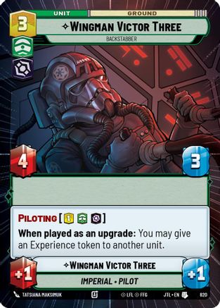 Wingman Victor Three - Backstabber (820) (Hyperspace Foil) (820) [Jump to Lightspeed] - Fantasy Flight Games - Card Brawlers | Quebec | Canada |