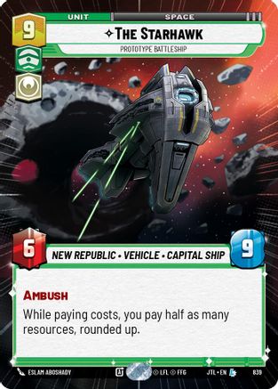 The Starhawk - Prototype Battleship (839) (Hyperspace Foil) (839) [Jump to Lightspeed] - Fantasy Flight Games - Card Brawlers | Quebec | Canada |