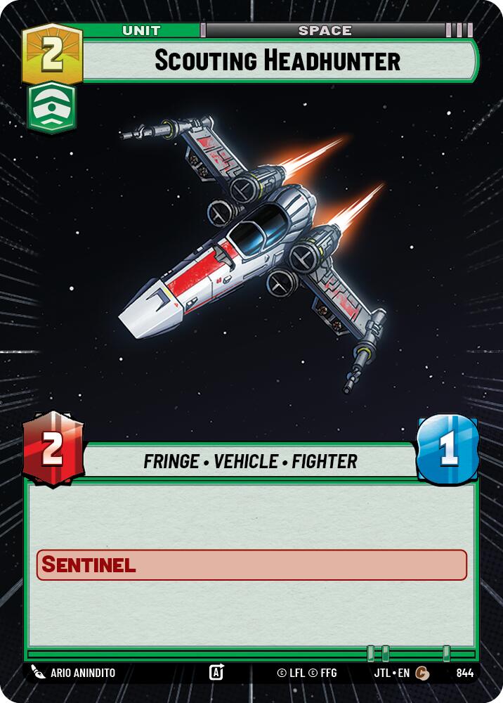 Scouting Headhunter (844) (Hyperspace Foil) (844) [Jump to Lightspeed] - Fantasy Flight Games - Card Brawlers | Quebec | Canada |