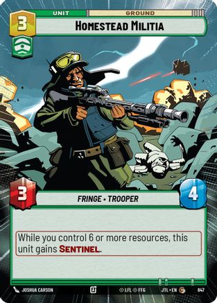 Homestead Militia (847) (Hyperspace Foil) (847) [Jump to Lightspeed] - Fantasy Flight Games - Card Brawlers | Quebec | Canada |