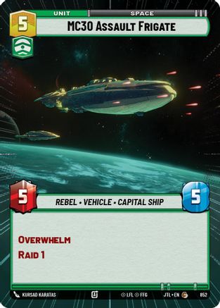 MC30 Assault Frigate (852) (Hyperspace Foil) (852) [Jump to Lightspeed] - Fantasy Flight Games - Card Brawlers | Quebec | Canada |