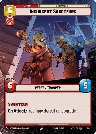 Insurgent Saboteurs (902) (Hyperspace Foil) (902) [Jump to Lightspeed] - Fantasy Flight Games - Card Brawlers | Quebec | Canada |