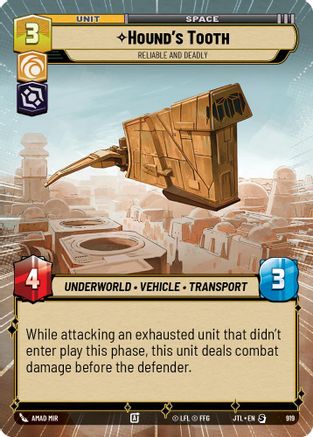 Hound's Tooth - Reliable and Deadly (919) (Hyperspace Foil) (919) [Jump to Lightspeed] - Fantasy Flight Games - Card Brawlers | Quebec | Canada |