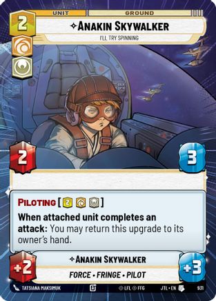 Anakin Skywalker - I'll Try Spinning (931) (Hyperspace Foil) (931) [Jump to Lightspeed] - Fantasy Flight Games - Card Brawlers | Quebec | Canada |